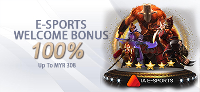 MAXBOOK55 Bonus Sambutan IA E-Sports 100% Sehingga MYR 308 Banner Promosi
