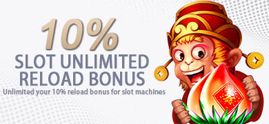 MAXBOOK55 Slot Casino 10% Reload Bonus Claim Up To MYR300 Unlimitedly Promo Banner