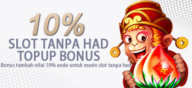 MAXBOOK55 Slot Casino 10% Bonus Tambah Nilai Judi Tuntutan Sehingga MYR 300 Tanpa Had Banner Promosi